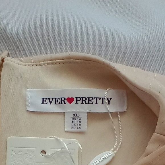 EVER PRETTY NWT Women's Plus Size Twist Knot Louts Leaf A-Line Dress Size 3XL - Picture 2 of 6